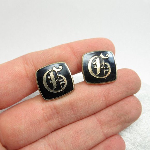 Vintage Monogram Cufflinks - Picture 1 of 9